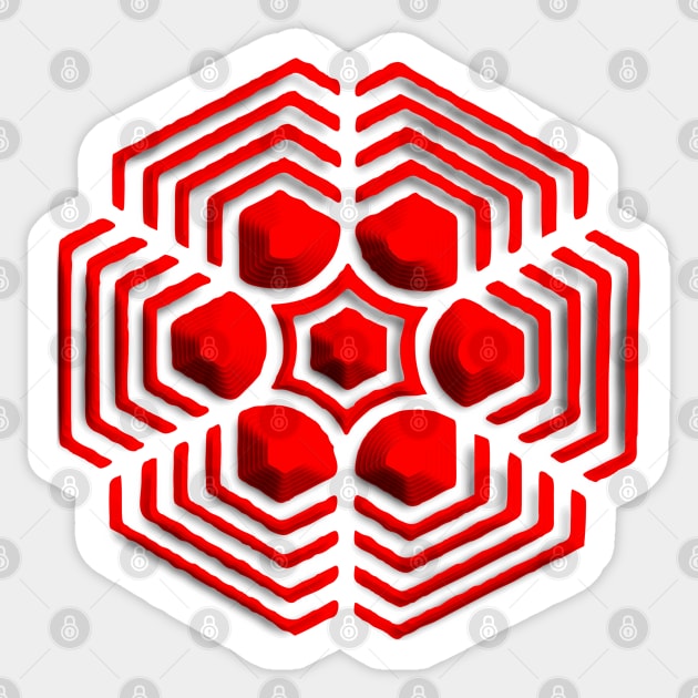 Red Optical Illusion Sticker by Nuletto